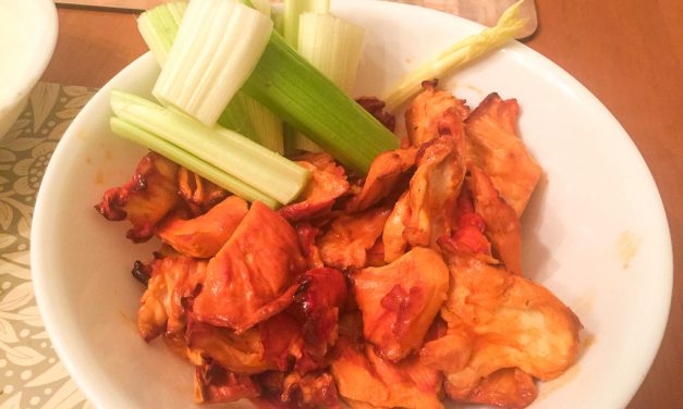 Buffalo chicken of the woods and blue cheese dip